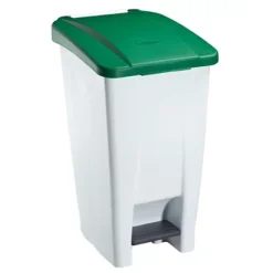 ROSSIGNOL Poubelle Mobile A Pedale - 60l - Mobily - Blanc / Vert