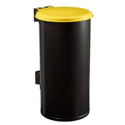 ROSSIGNOL Poubelle Murale Tubo - 80l - Gris Manganese / Jaune Colza
