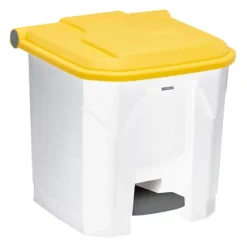 ROSSIGNOL Poubelle à Pédale Haccp 30l Utilo - Blanc / Jaune