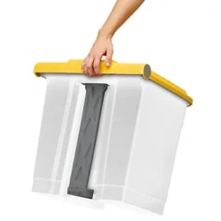 ROSSIGNOL Poubelle à Pédale Haccp 30l Utilo - Blanc / Jaune -Nettoyage Outils Boutique rossignol poubelle p dale haccp 30l utilo blanc jaune 9R54024 4