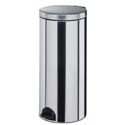 ROSSIGNOL Poubelle A Pedale Sanelia - Seau Antibactérien - 30l - Inox Brillant