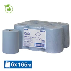 Rouleaux Essuie-mains Scott Ouate Mixte Bleue 1 épaisseur, Lot De 6