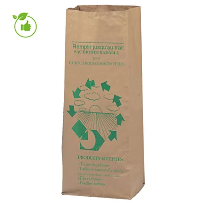 Sacs Biodégrables Compostables En Kraft Déchets Verts 100 L, Lot De 50 3 Sacs Biodégrables Compostables En Kraft Déchets Verts 100 L, Lot De 50