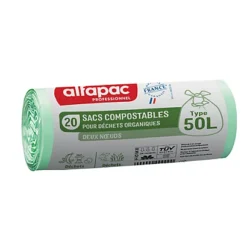 Sacs Poubelle Pour Déchets Compostables 50 L Transparents, Lot De 500