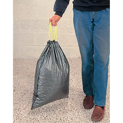 Sacs Poubelle Déchets Courants Poignées Coulissantes Gris 50 L, Lot De 100 4 Sacs Poubelle Déchets Courants Poignées Coulissantes Gris 50 L, Lot De 100 – Image 2