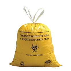 Sacs Poubelle Déchets Hospitaliers Dasri Poignées Coulissantes Jaunes 110 L, Lot De 200