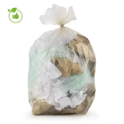Sacs Poubelle Transparents Recyclés 130 L, Lot De 200