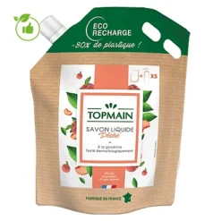 Savon Liquide Glycériné Topmain Pêche, écorecharge 2,5 L