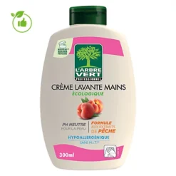 Savons Crème Mains écologique L'Arbre Vert Pêche 300 Ml, Lot De 6
