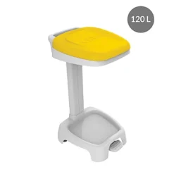 Support Sac Poubelle 2 Roues à Pédale Gilac Avec Couvercle Jaune 120 L -Nettoyage Outils Boutique support sac poubelle 2 roues p dale gilac couvercle jaune 120 463815 2