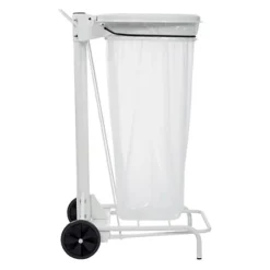 Support Sac Poubelle 2 Roues à Pédale Rossignol Collecroule Avec Couvercle Blanc 110 L -Nettoyage Outils Boutique support sac poubelle 2 roues p dale rossignol collecroule couvercle blanc 110 482230 2