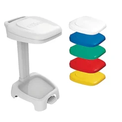 Support Sac Poubelle D'intérieur 2 Roues à Pédale Blanc Avec Couvercle 120 L -Nettoyage Outils Boutique support sac poubelle int rieur 2 roues p dale blanc couvercle 120 463811 3