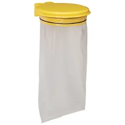 Support Sac Poubelle Mural Rossignol Jaune Avec Couvercle 110 L